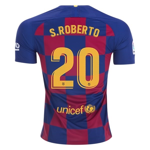 Camiseta Barcelona NO.20 S.Roberto 1ª Kit 2019 2020 Azul Rojo